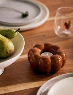 Portacandela per tealight a forma di zucca - arancione