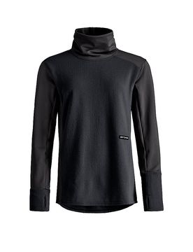 Sweat fonctionnel en polaire côtelé noir S