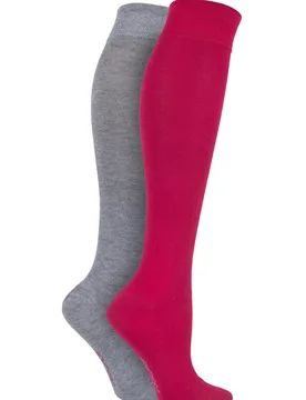 Pair Alpine Red Plain Bamboo Knee High Socks with Smooth Toe Seams Ladies 4-8 Ladies - - Assorted - Size: Small - SockShop - FashionsVida