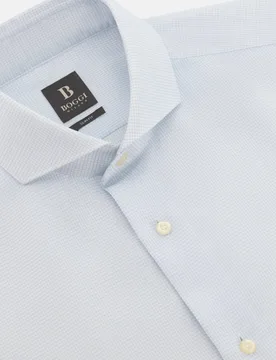 Camisa a cuadros en algodón de corte ajustado - Boggi Milano - FashionsVida