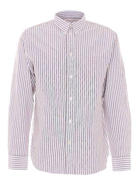 Camicia Colby A Righe Bianche E Beige