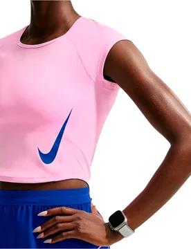 W nk tempo swoosh run df ss camiseta entrenamiento manga corta mujer Rosa (S) - Nike - FashionsVida
