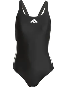 Streifen C-Back Damen Badeanzug, schwarz 48