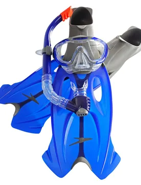 Glide Mask Fin Mens Snorkel Set - Blue - Size Uk 8 - Speedo - FashionsVida