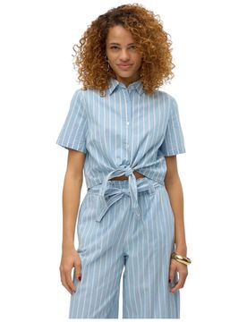 Camicia celeste a righe Leonie 10309722