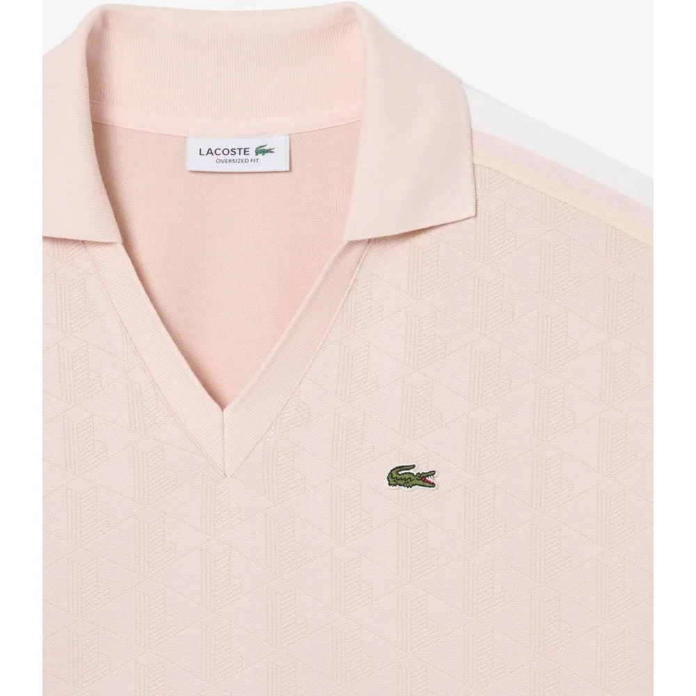 Polo de mujer oversize de jacquard con monograma en de manga larga - Lacoste - FashionsVida