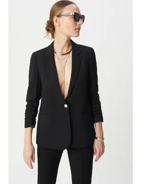 Blazer de mujer en crepé con cierre de botón - IKKS - FashionsVida
