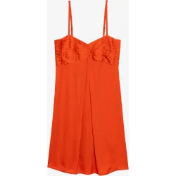 Zadig & Voltaire - Vestido corto de satén con tirantes ajustables
