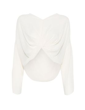 Top bianco donna maniche lunghe