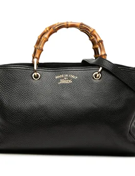 Medium Calfskin Bamboo Shopper Satchel - Gucci - FashionsVida