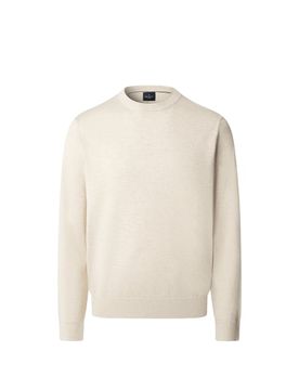 Pull col rond en coton et soie
