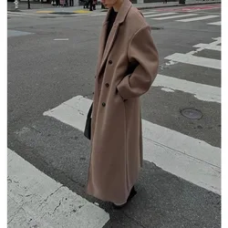 Autumn and Winter New Suede Coat Plus Velvet Thickened Loose Mid-length Suit Collar Cardigan Plush Jacket