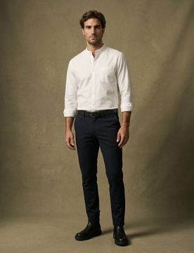 Pantaloni chino slim fit con misto viscosa - blu scuro