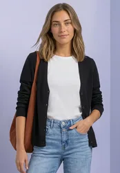 Cardigan mit V-Neck und Knopfleiste female Schwarz