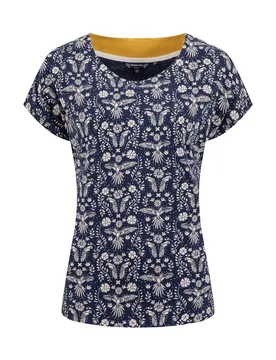 Weird Fish Paw Paw Printed Jersey T-Shirt Size 16 - holiday-shop holiday-shop womens-summer-shop offers all-offers offers womens-2-for-40-tees offers - Rich Navy - FashionsVida