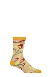 Pair Shared Earth Bamboo Climbing Flowers Socks Multi 3-7 - Multi Coloured - Size: 3-7