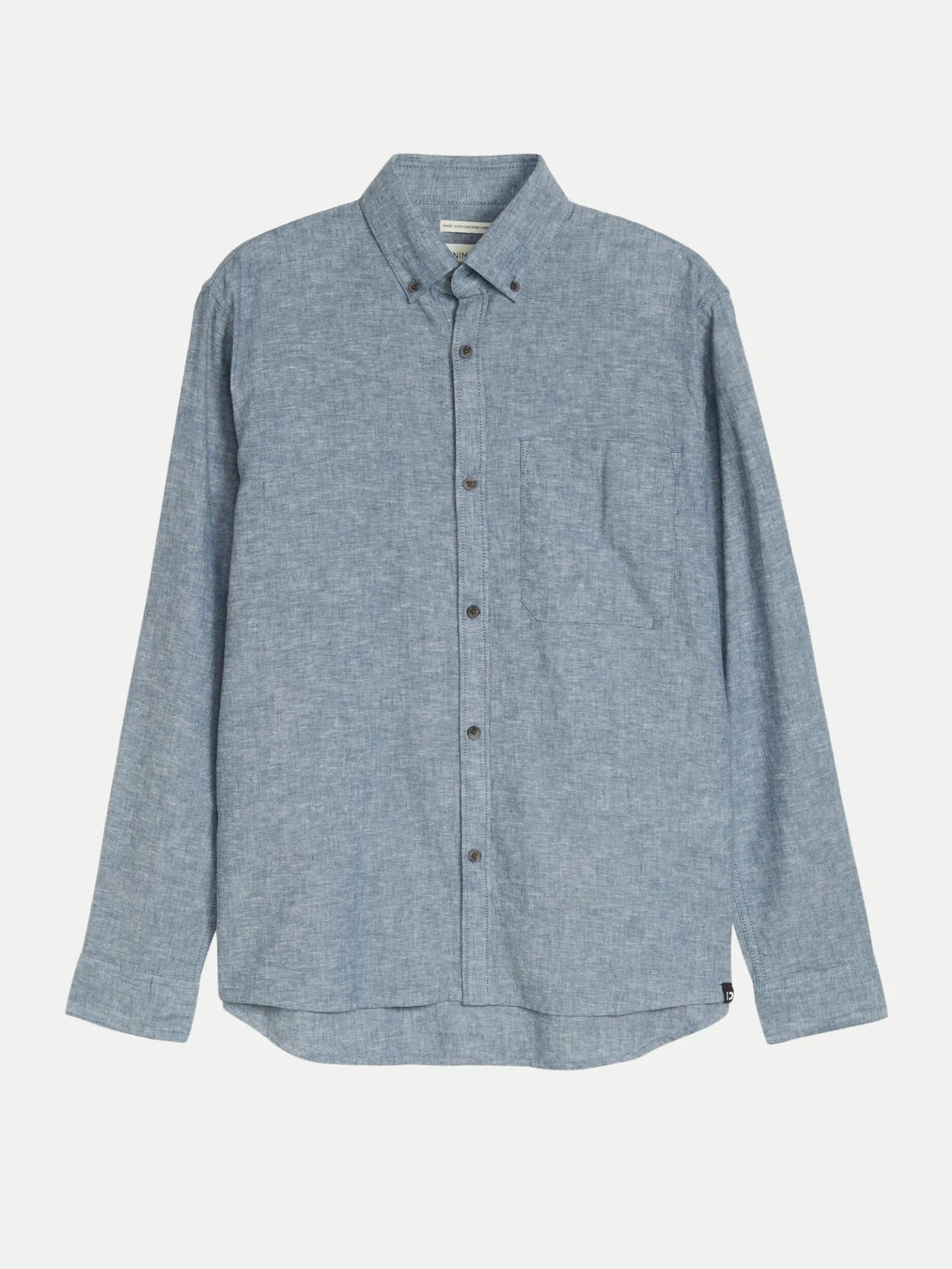Leinenhemd mit Langarm Blau M - Tom Tailor Denim - FashionsVida