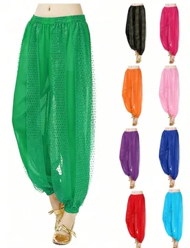 Pieza Pantalones sueltos con lentejuelas, disfraz de baile para mujeres adultas - Shein - FashionsVida
