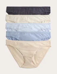 Pk Cotton Lycra® Bikini Knickers Blue Mix female