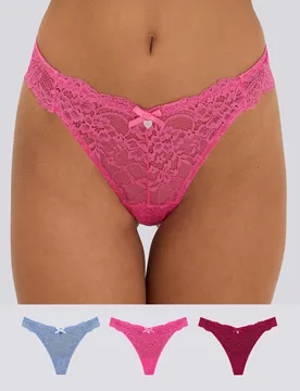 Pack Pure Cotton Thongs Multi female - Boux Avenue - FashionsVida