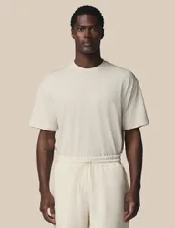 Relaxed Fit Pure Cotton T-Shirt Oatmeal male