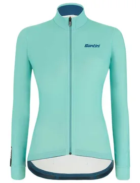 Maglia A Maniche Lunghe Colore Aqua Blue - Santini - FashionsVida