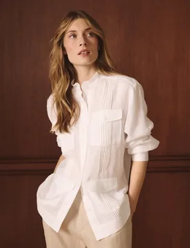 Camisa guayabera de mujer de manga larga - Lloyd's - FashionsVida