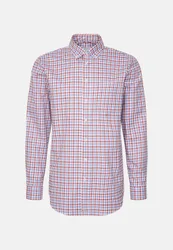 Regular Business Hemd Karo Rot 44