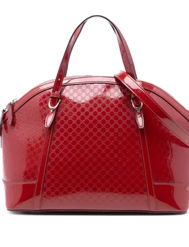 Large Microssima Patent Nice Dome Satchel - Gucci - FashionsVida