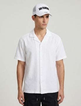 Cappellino con visiera e scritta ricamata San Francisco - bianco