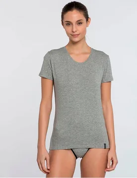 Camiseta interior de mujer de manga corta en algodón - Punto Blanco - FashionsVida