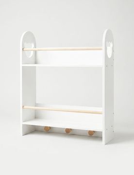Scaffale a due livelli con aste - bianco
