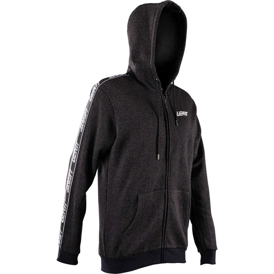 Felpa Tech con Cappuccio e Zip Integrale Nero taglia L - Leatt - FashionsVida