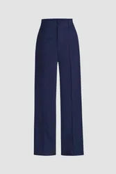 Womens High Waist Straight Leg Pants - Sky Blue - Size Small