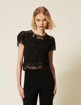 Blouse en mousseline avec broderie - TWINSET - FashionsVida