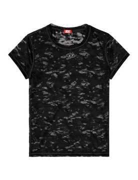 Diesel T-shirt nera in pizzo