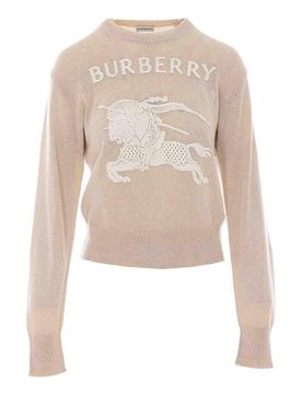 Burberry Maglione Beige E Bianco