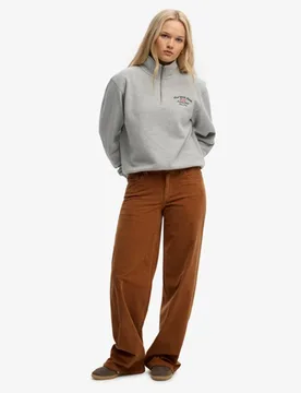 Superdry Damen Mid Waist Baggy Cordhose Brown - Größe: 26/32 - 79.99 - FashionsVida
