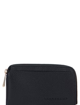 Long Rectangle Mini Leather Wallet with Zip Closure