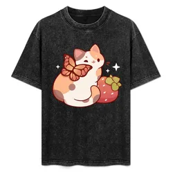 Calico fairy cat with strawberry T-Shirt