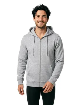 Sweat-shirt à Zip Premium Heather Grey S Homme