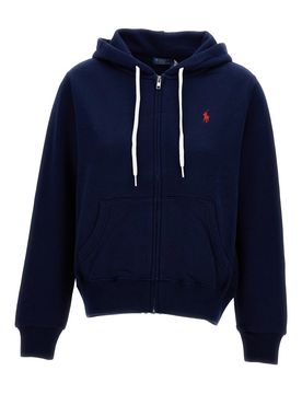 Women's Polo-style Drawstring Hooded Fleece Sweatshirt, Long Raglan Sleeves, Ribbed Cuffs & Hem, Kangaroo Pocket, Size S