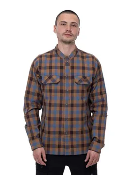 Camicia A Maniche Lunghe Work Brown / Blue - CUBE - FashionsVida