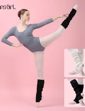 Pares de calentadores de piernas de punto acanalado estilo Y2K - Calcetines de baile lindos de otoño, adecuados para ballet/yoga/fitness - Shein - FashionsVida