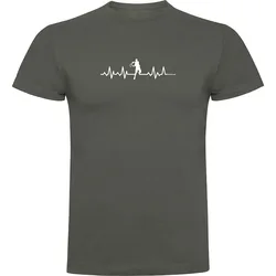 Tennis Heartbeat Short Sleeve T-shirt Dark Army Green 3XL