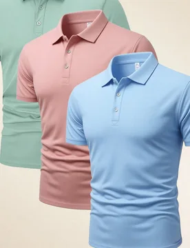 Piezas/Paquete Camisas Polo de Verano Versátiles de Moda para Hombres, Tops de Manga Corta Transpirables y Cómodos, Camisas Polo Casuales de Negocio - Shein - FashionsVida