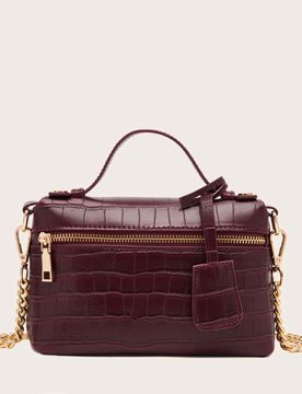 Pieza Bolso de mano pequeño para mujer, elegante y sencillo, de material de PU con textura de piedra, textura de avestruz y textura de serpiente