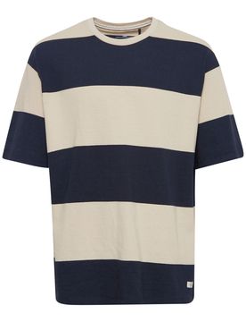 BLEND Camiseta crema / azul noche