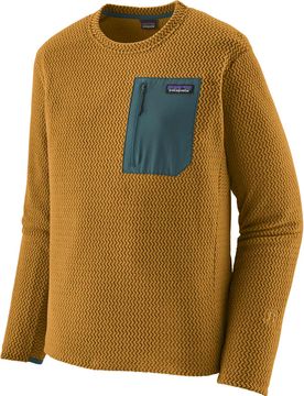 Schnell trocknendes, geprägtes Fleece für Skitourengehen – Herren – M's R1 Air Crew Bobcat Brown M's R1 Air Crew Bobcat