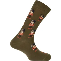 Calcetines de hombre de algodón con soldado de plomo en color verde